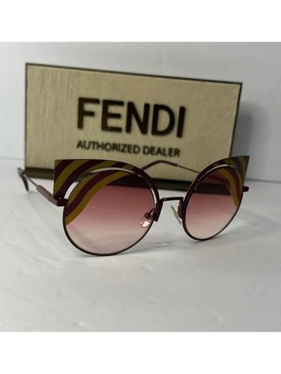 ? - New Authentic Fendi FF 0215/s 00l9- X4 Burgundy Cat Eye Sunglasses main image 3